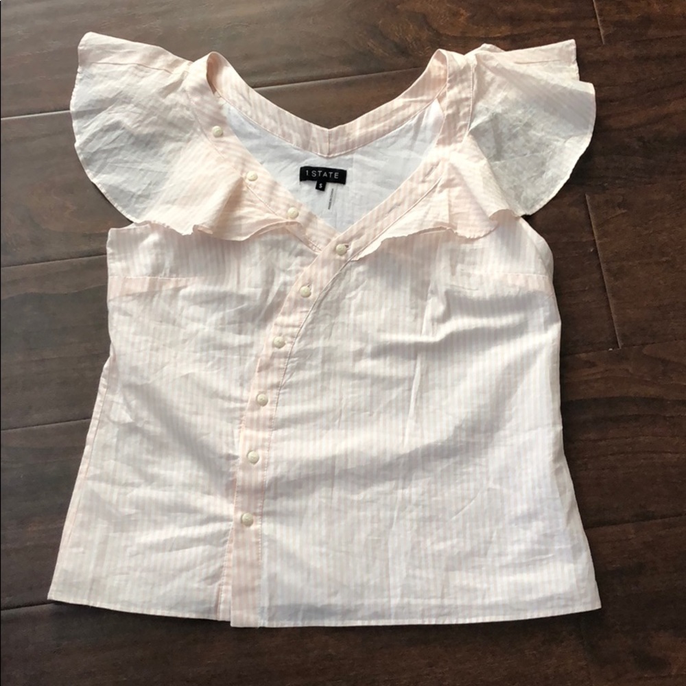 1. State Button Ruffle Blouse - Picture 5 of 8